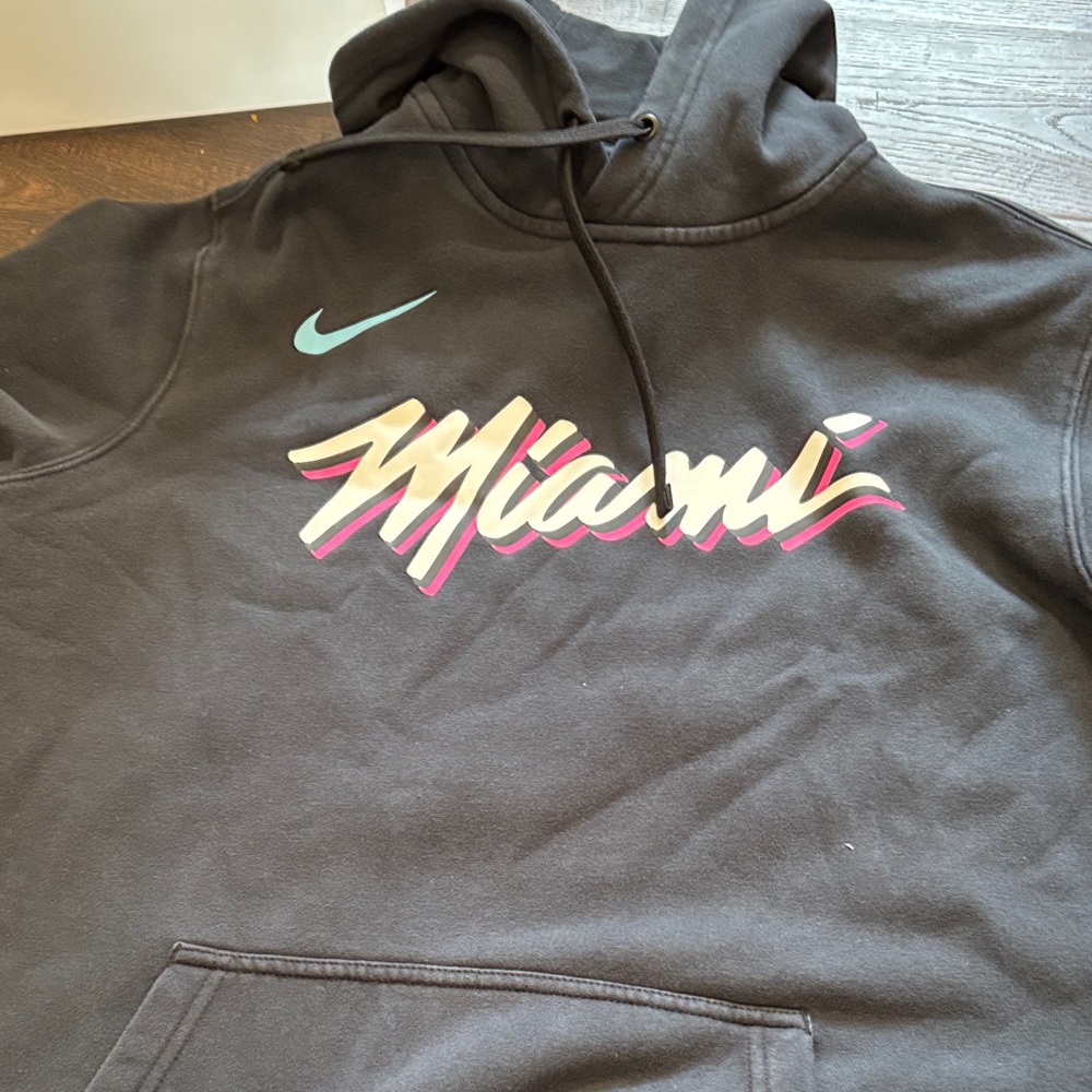 Nike Black Hoodie with Miami Pastel Graphic